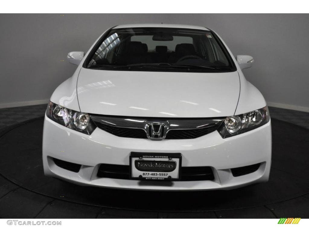 2009 Civic Hybrid Sedan - Spectrum White Pearl / Blue photo #9