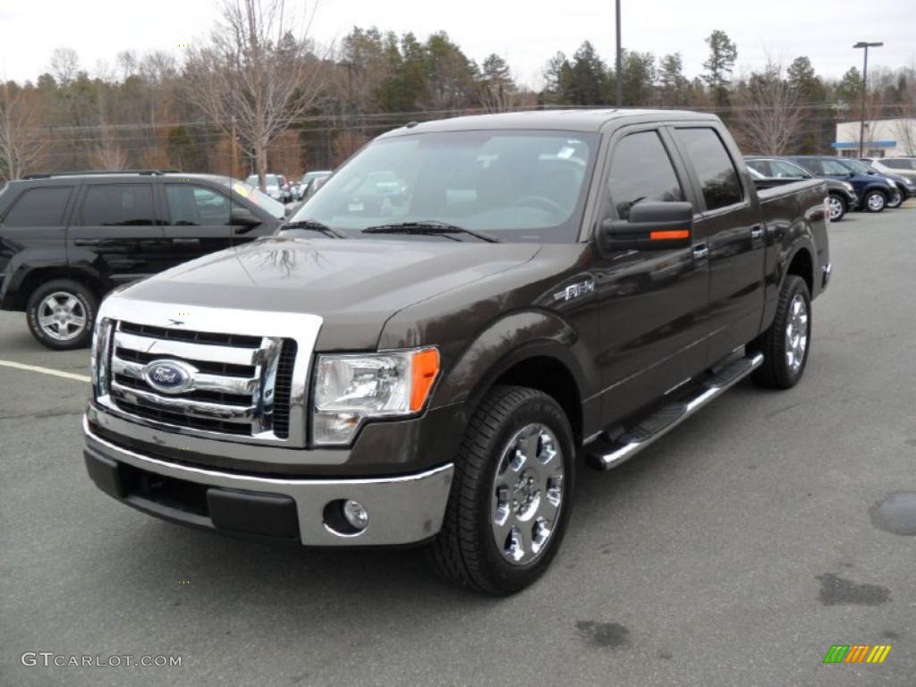 2009 F150 XLT SuperCrew - Stone Green Metallic / Camel/Tan photo #1