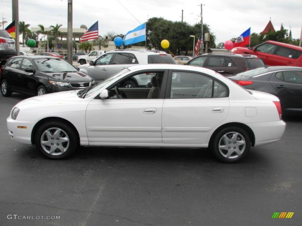 2004 Elantra GLS Sedan - Nordic White / Gray photo #6