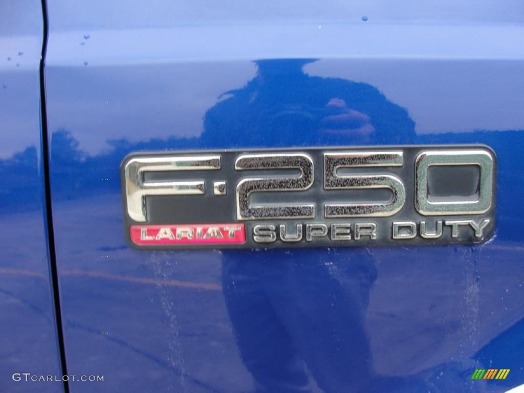 2003 F250 Super Duty Lariat Crew Cab 4x4 - Sonic Blue Metallic / Medium Flint Grey photo #16