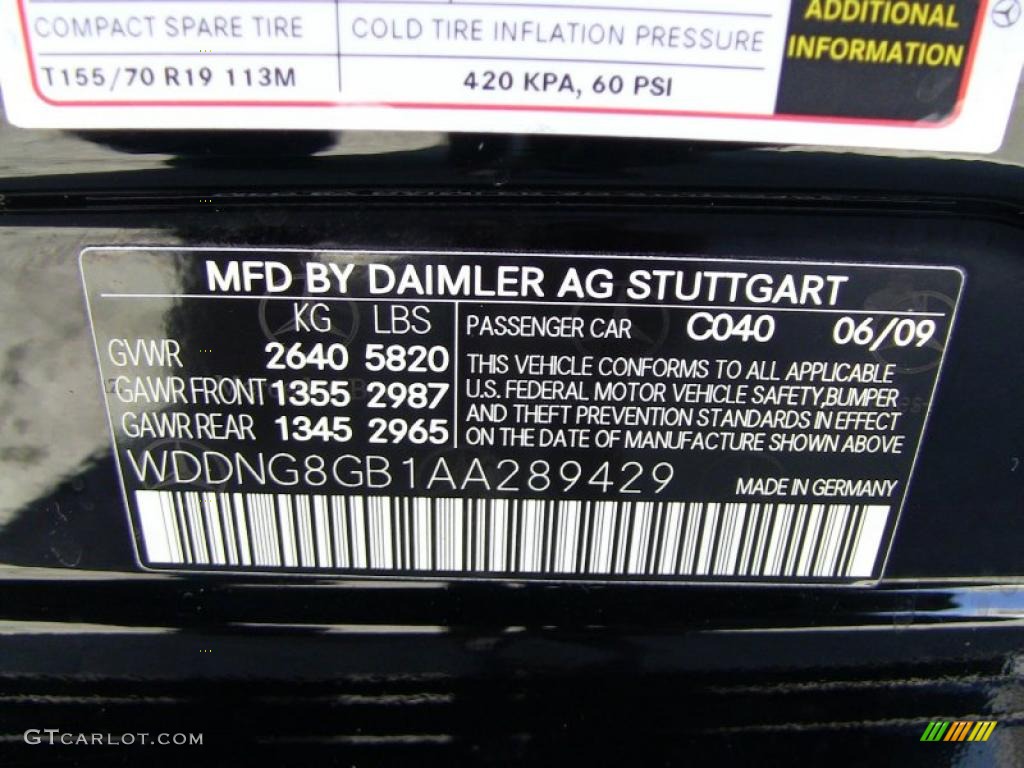 2010 Mercedes-Benz S 550 4Matic Sedan Color Code Photos