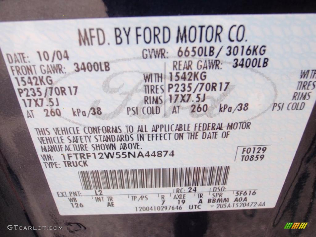 2005 F150 Color Code L2 for True Blue Metallic Photo #43895009
