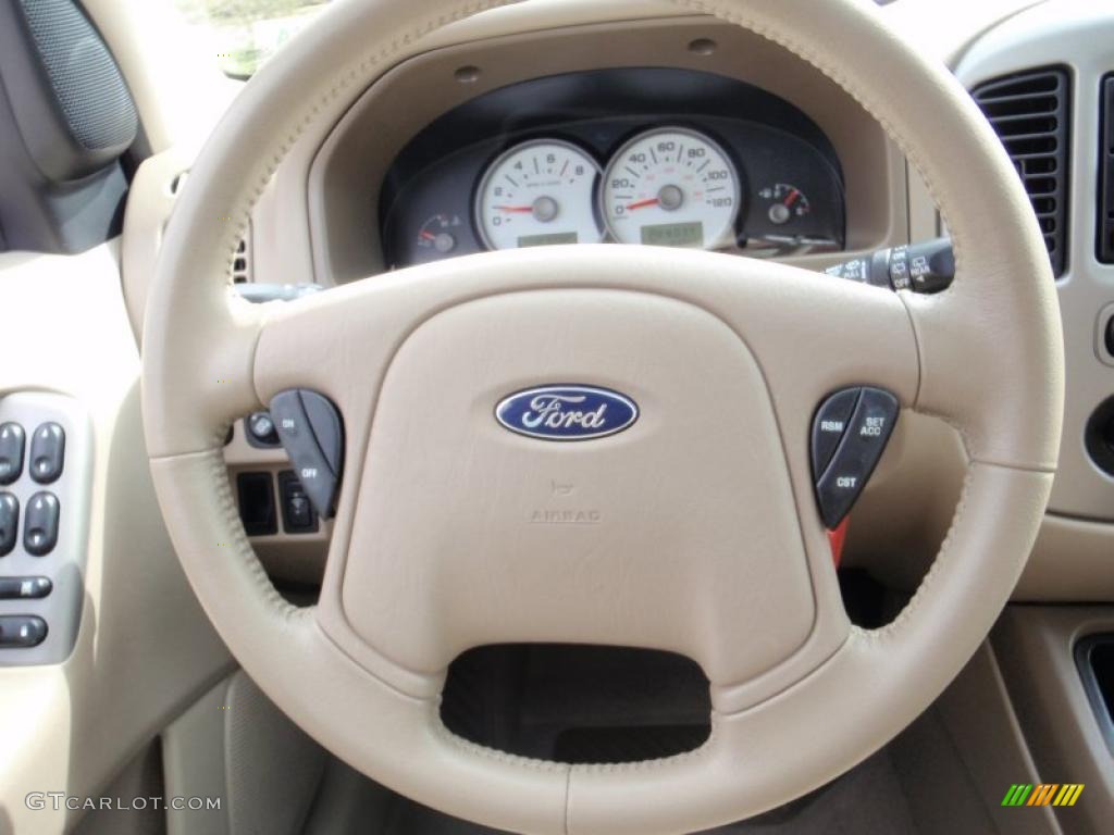 2005 Ford Escape Limited Medium/Dark Pebble Beige Steering Wheel Photo #43895801