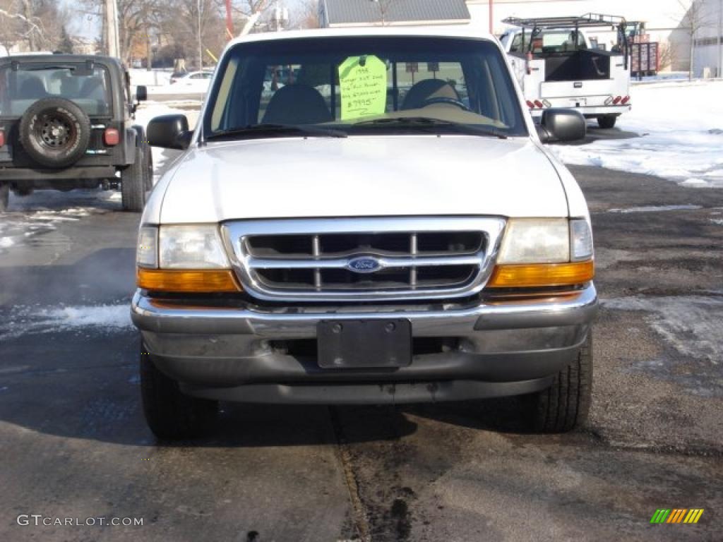 1998 Ranger XLT Extended Cab - Oxford White / Medium Prairie Tan photo #2