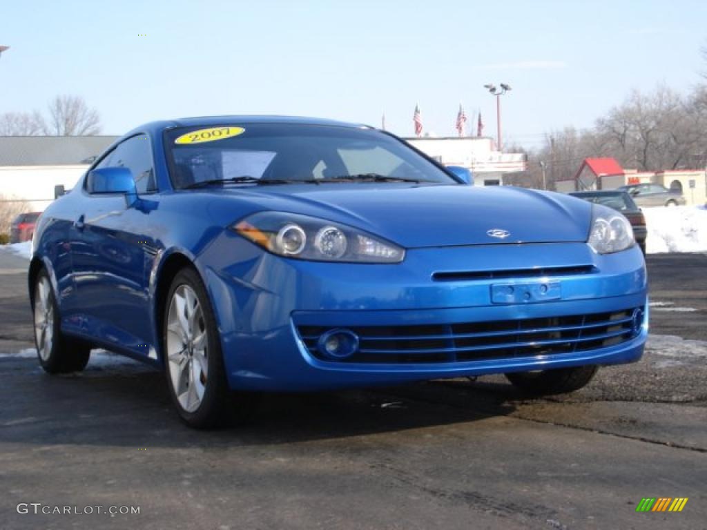 2007 Tiburon SE - Vivid Blue / Black/Red photo #1