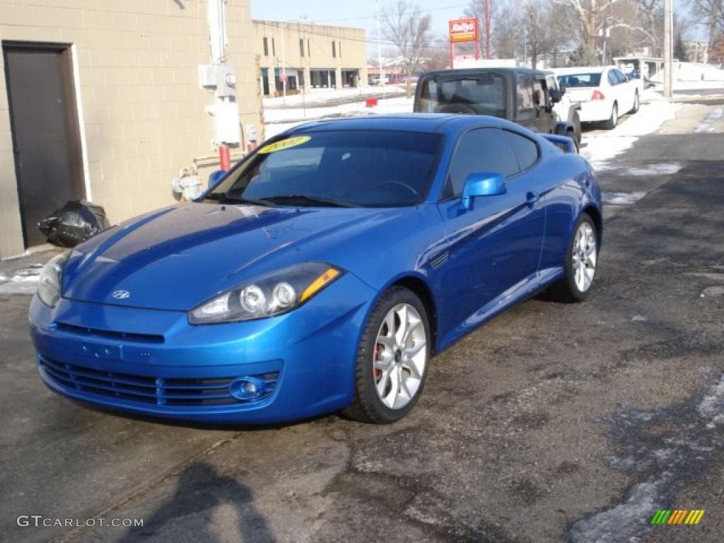 2007 Tiburon SE - Vivid Blue / Black/Red photo #3