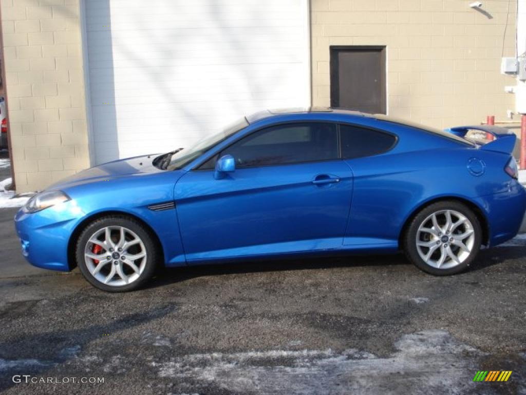 2007 Tiburon SE - Vivid Blue / Black/Red photo #4