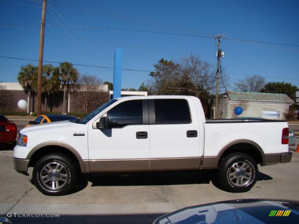 2006 F150 Lariat SuperCrew 4x4 - Oxford White / Tan photo #5