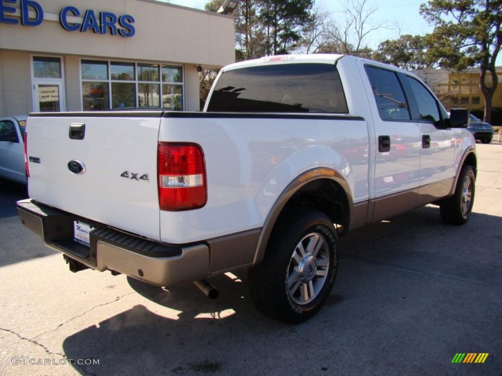 2006 F150 Lariat SuperCrew 4x4 - Oxford White / Tan photo #8