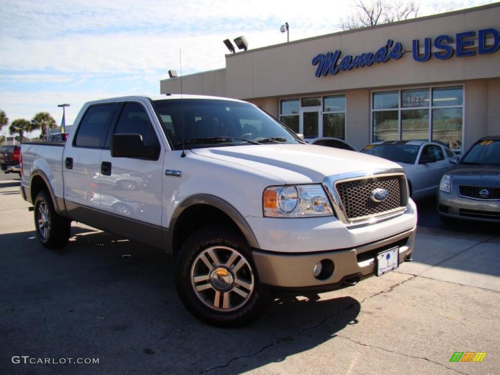 2006 F150 Lariat SuperCrew 4x4 - Oxford White / Tan photo #32