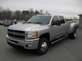 Sheer Silver Metallic 2011 Chevrolet Silverado 3500HD LTZ Crew Cab 4x4 Dually Exterior