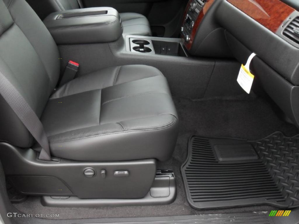 Ebony Interior 2011 Chevrolet Silverado 3500HD LTZ Crew Cab 4x4 Dually Photo #43920842