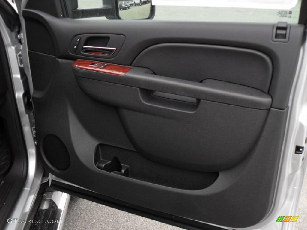 2011 Chevrolet Silverado 3500HD LTZ Crew Cab 4x4 Dually Ebony Door Panel Photo #43920870