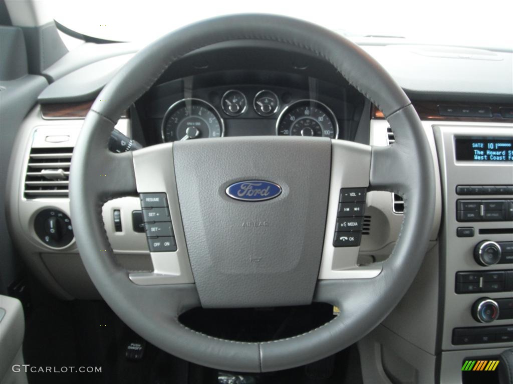 2011 Ford Flex SEL AWD Medium Light Stone Steering Wheel Photo #43920994