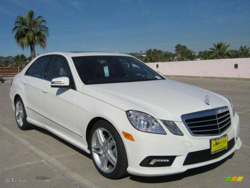 2011 E 350 Sedan - Arctic White / Almond/Black photo #1