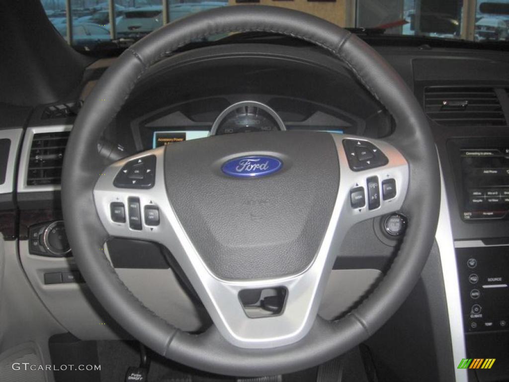 2011 Ford Explorer Limited 4WD Medium Light Stone Steering Wheel Photo #43928322