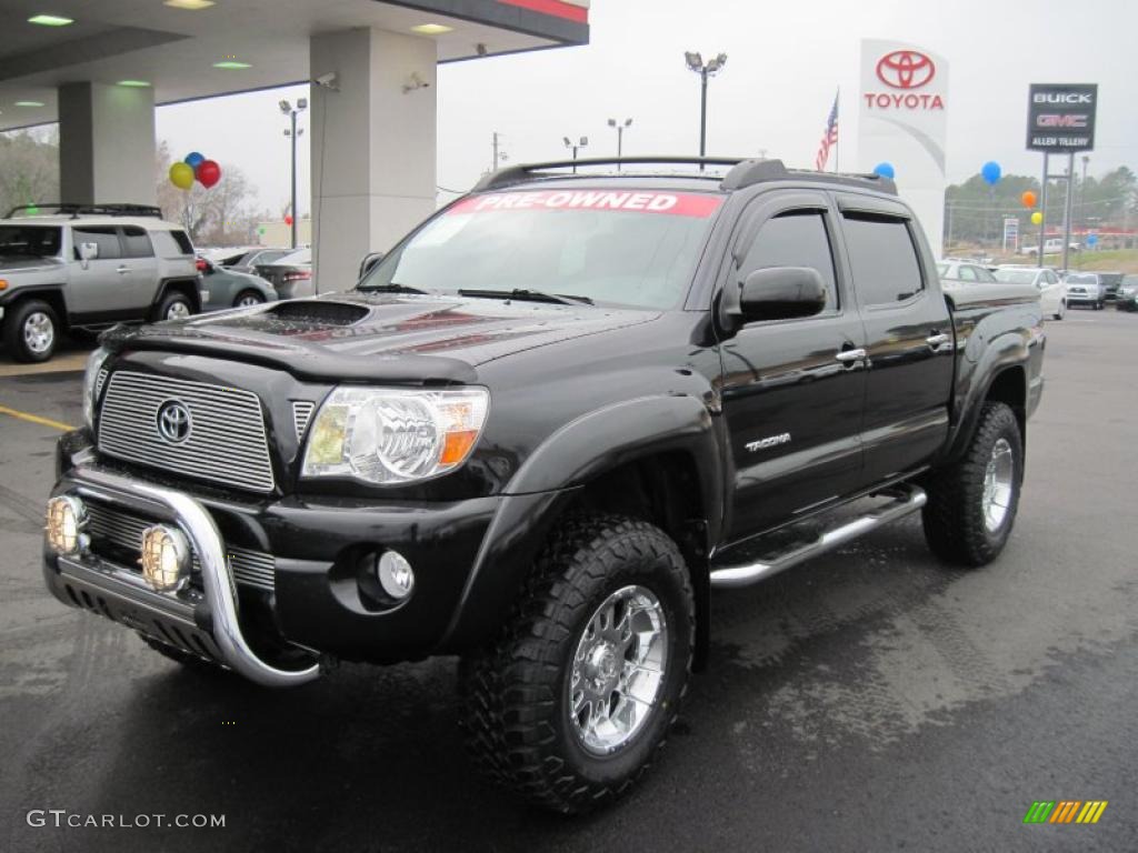 2006 Tacoma V6 TRD Sport Double Cab 4x4 - Black Sand Pearl / Graphite Gray photo #1