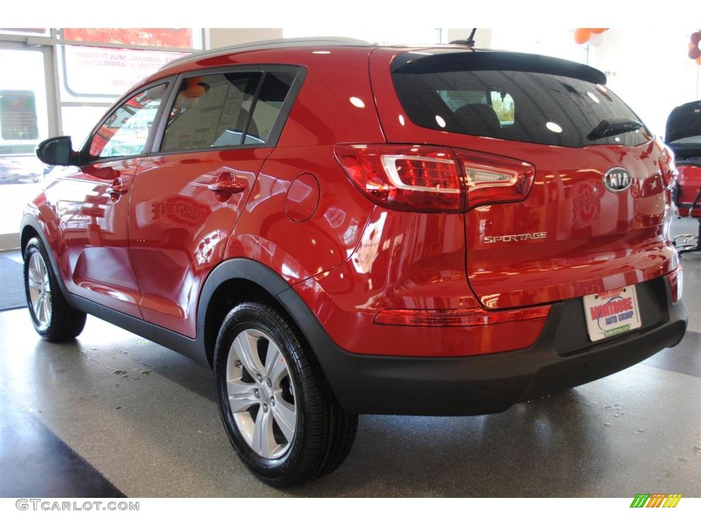 2011 Sportage LX - Signal Red / Black photo #4