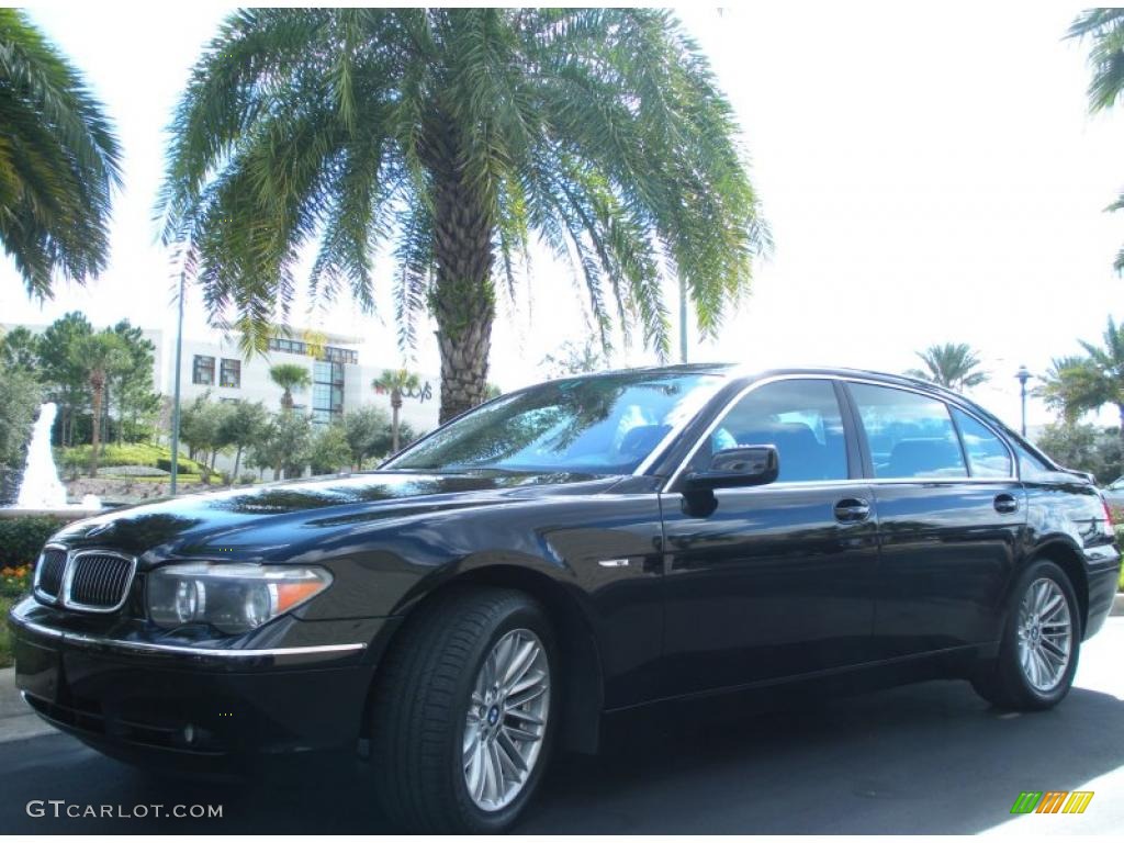 2004 7 Series 745Li Sedan - Black Sapphire Metallic / Black/Black photo #2