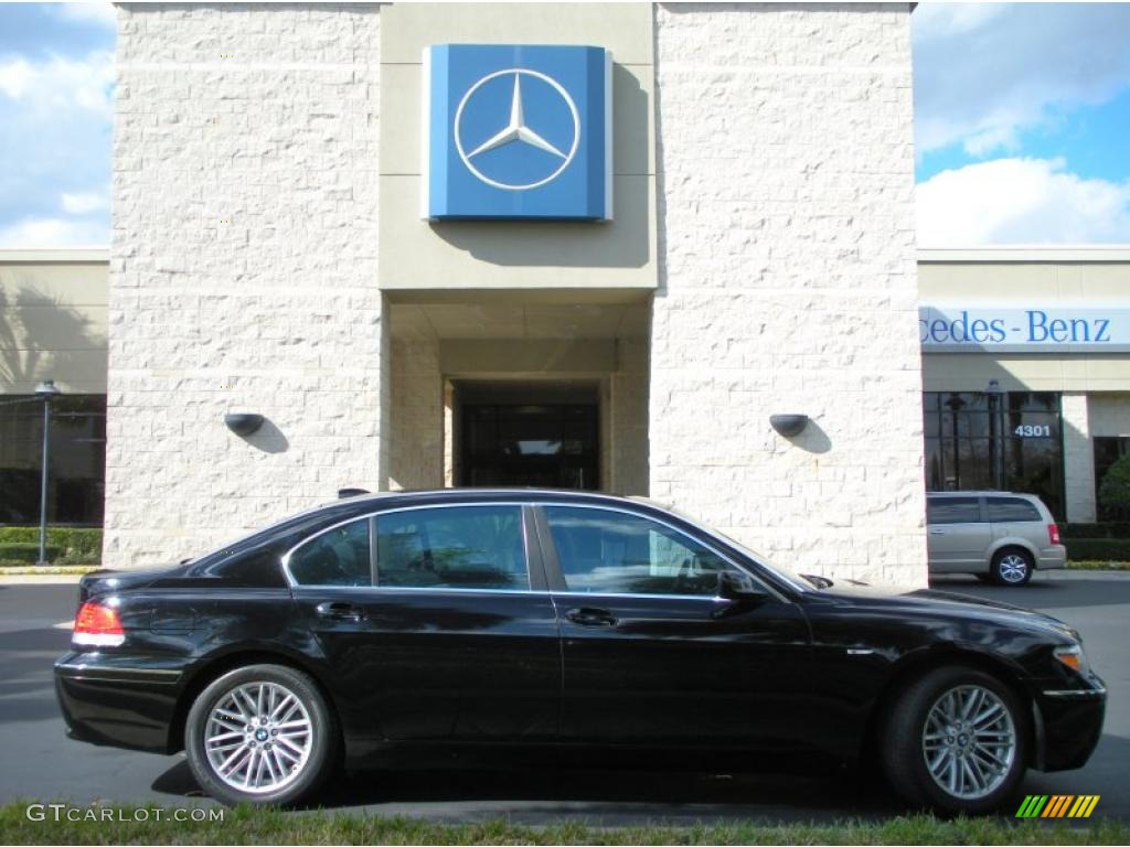 2004 7 Series 745Li Sedan - Black Sapphire Metallic / Black/Black photo #5