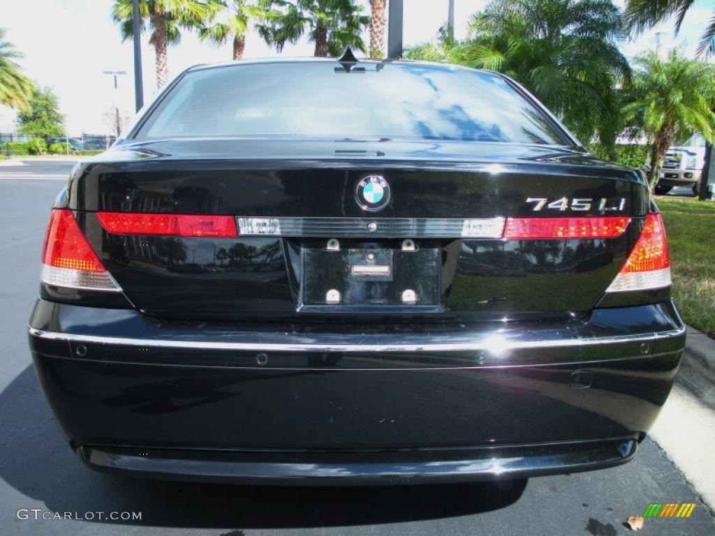 2004 7 Series 745Li Sedan - Black Sapphire Metallic / Black/Black photo #7