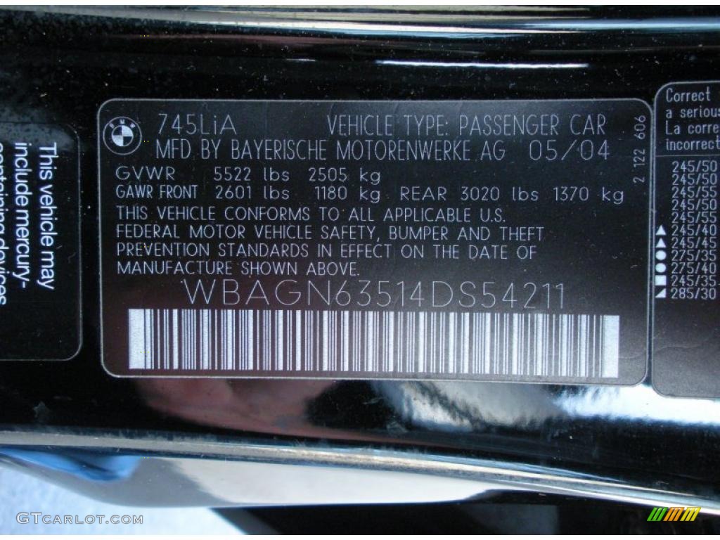 2004 7 Series 745Li Sedan - Black Sapphire Metallic / Black/Black photo #28