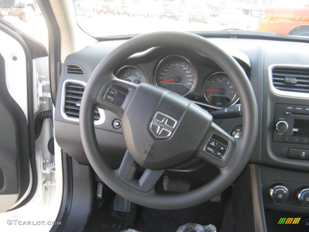 2011 Dodge Avenger Express Black/Light Frost Beige Steering Wheel Photo #43938619