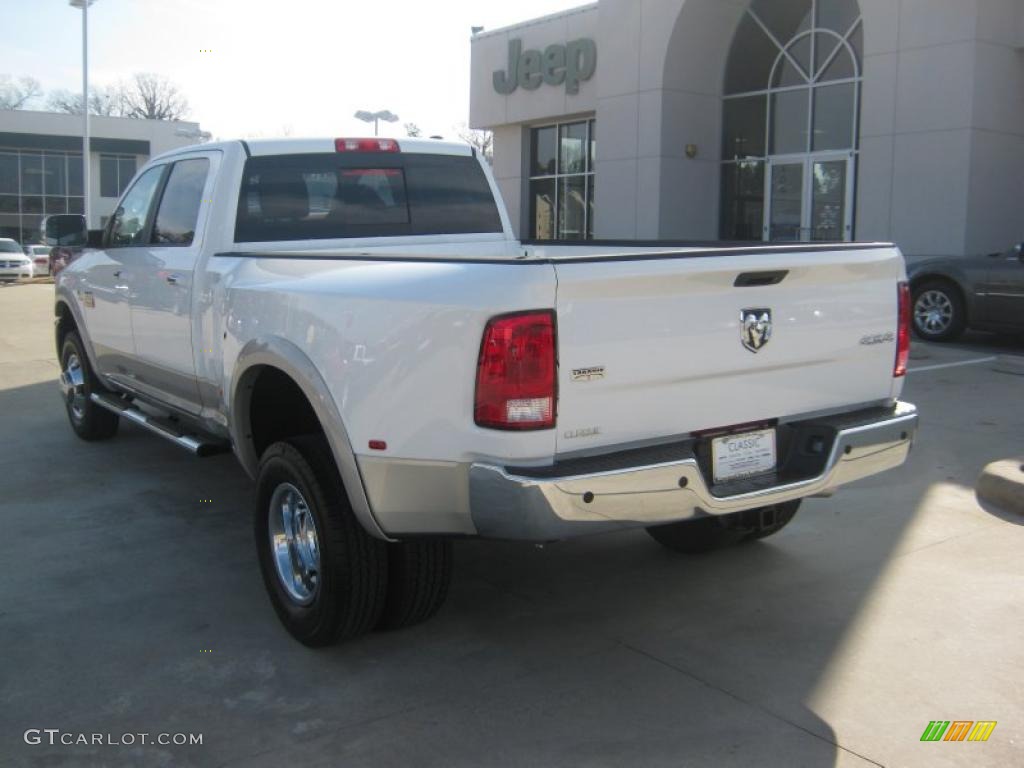 Bright White 2011 Dodge Ram 3500 HD Laramie Crew Cab 4x4 Dually Exterior Photo #43938879