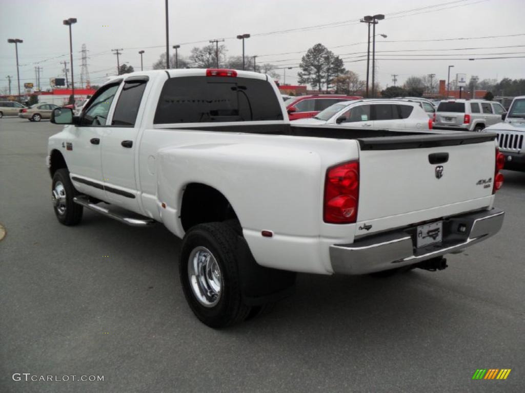 Bright White 2007 Dodge Ram 3500 SLT Quad Cab 4x4 Dually Exterior Photo #43946447