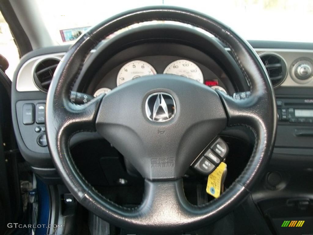 2004 Acura RSX Sports Coupe Ebony Steering Wheel Photo #43948561