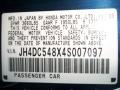 2004 Acura RSX Sports Coupe Info Tag