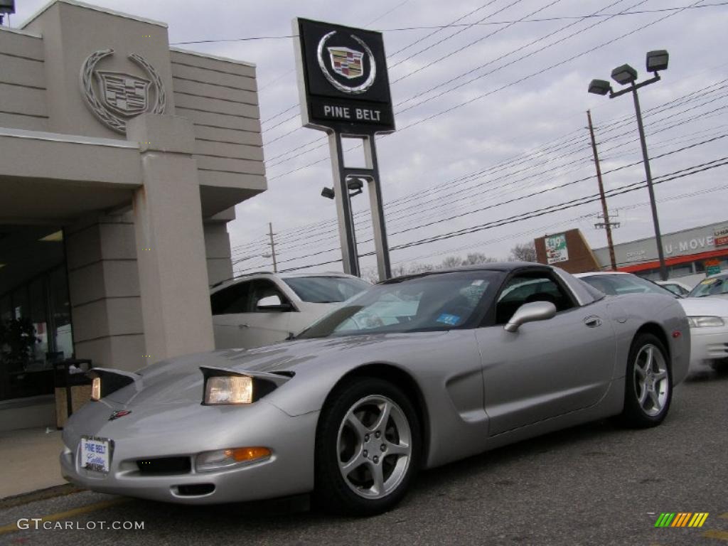 2004 Corvette Coupe - Machine Silver Metallic / Black photo #1