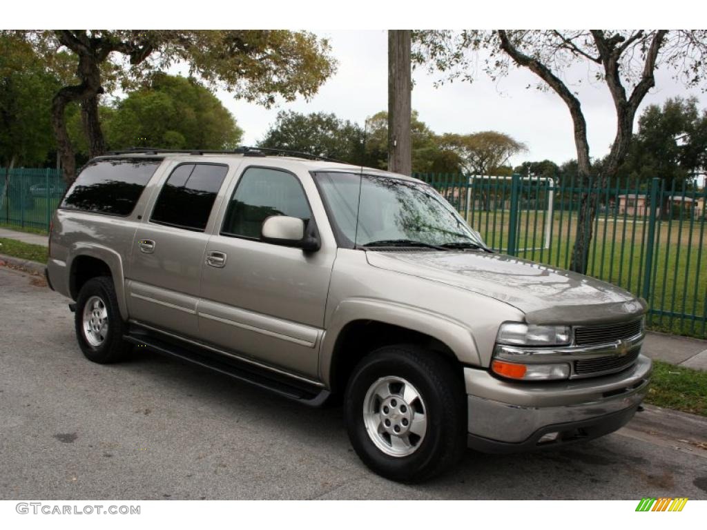 2001 Suburban 1500 LT 4x4 - Light Pewter Metallic / Tan photo #12