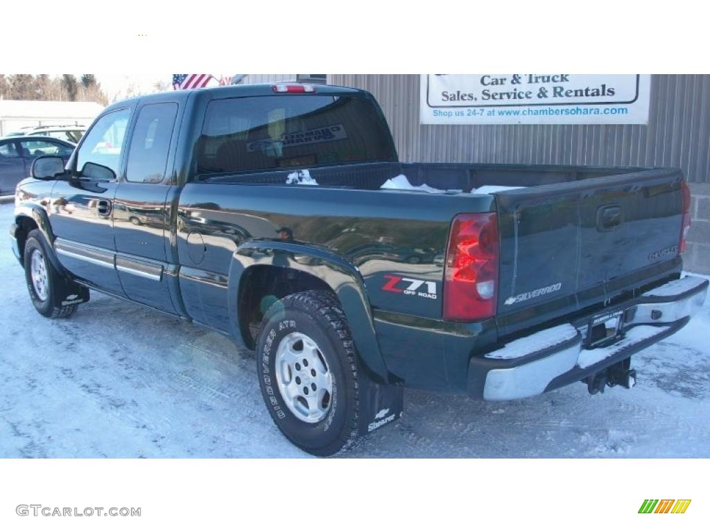 2003 Silverado 1500 Z71 Extended Cab 4x4 - Dark Green Metallic / Medium Gray photo #11