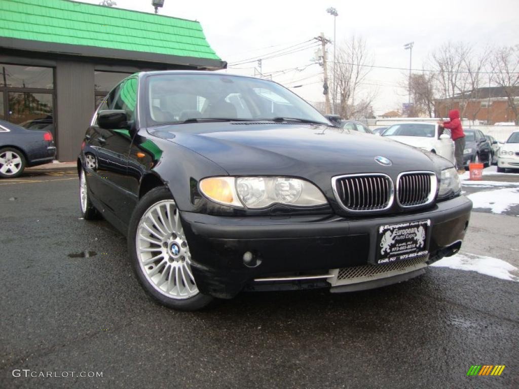 2003 3 Series 330i Sedan - Jet Black / Sand photo #2