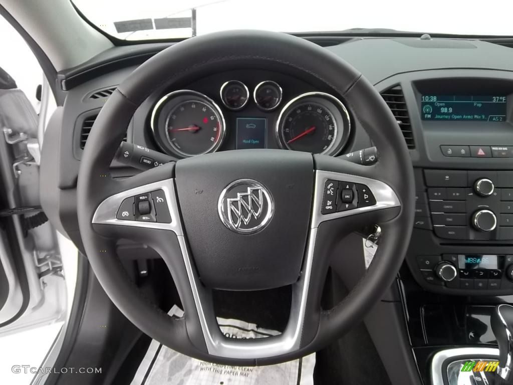 2011 Buick Regal CXL Ebony Steering Wheel Photo #43988940