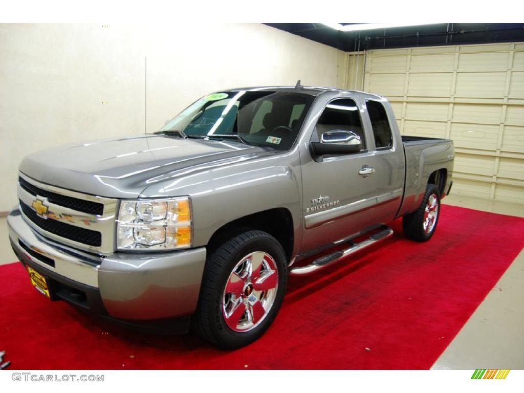 Graystone Metallic 2009 Chevrolet Silverado 1500 LT Extended Cab 4x4 Exterior Photo #44001467