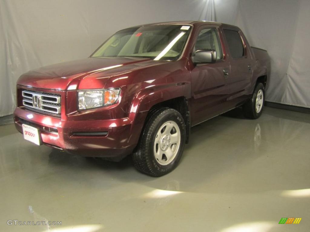 2008 Ridgeline RT - Dark Cherry Pearl / Beige photo #1