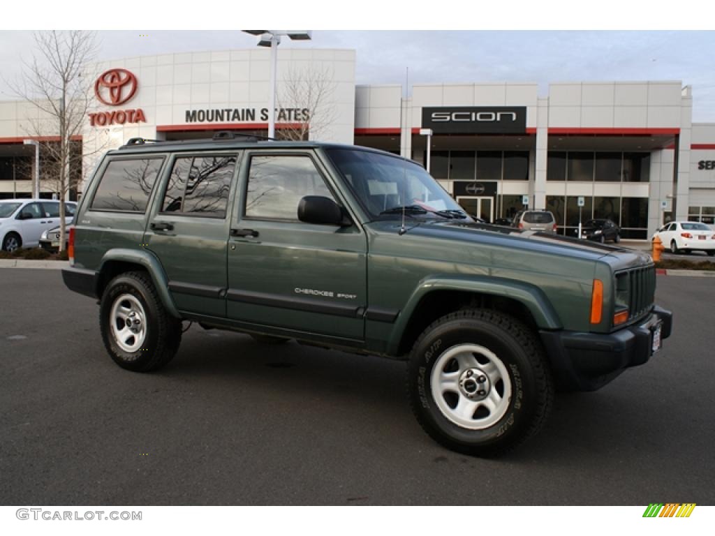 2000 Cherokee Sport 4x4 - Forest Green Pearl / Agate Black photo #1