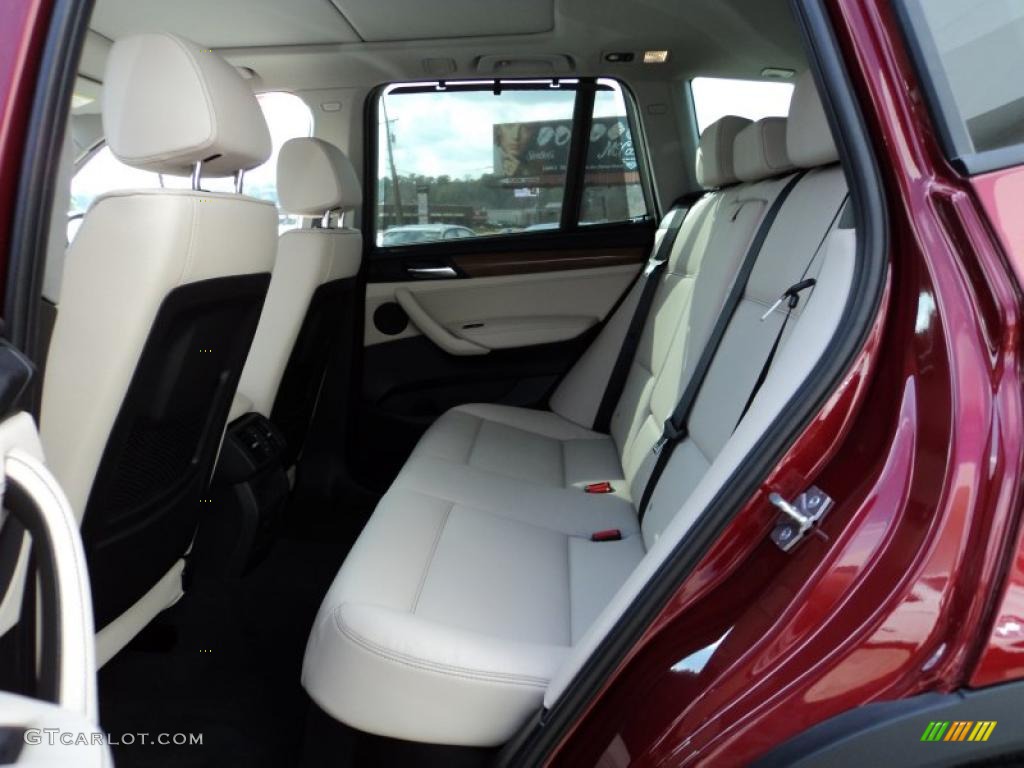 Oyster Nevada Leather Interior 2011 BMW X3 xDrive 28i Photo #44017424