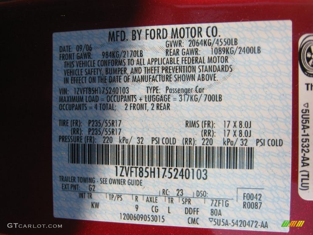 2007 Mustang GT Premium Convertible - Redfire Metallic / Dark Charcoal photo #25