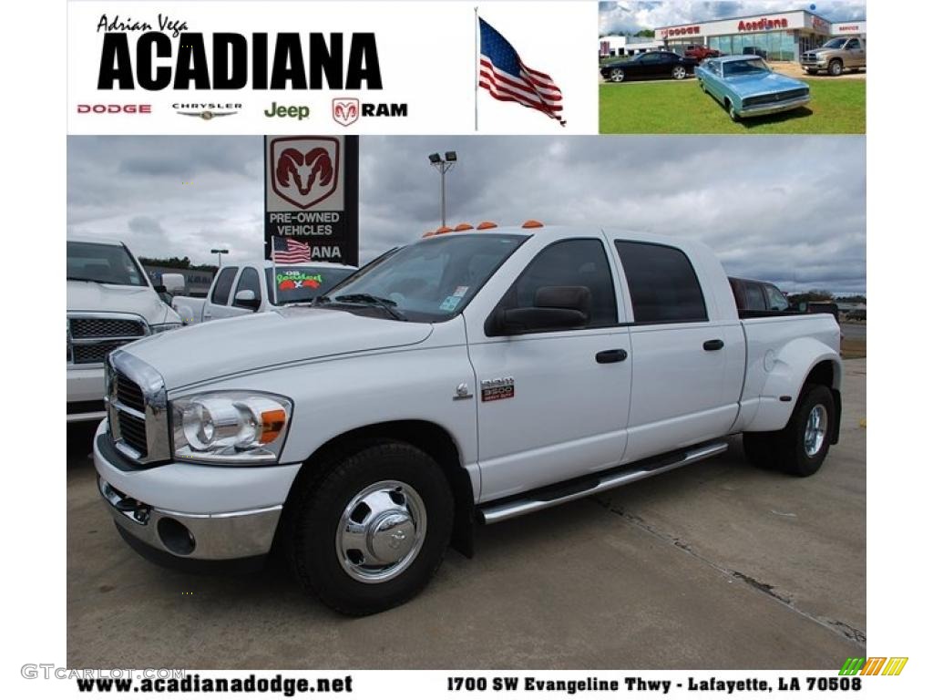 2007 Ram 3500 SLT Mega Cab Dually - Bright White / Medium Slate Gray photo #1