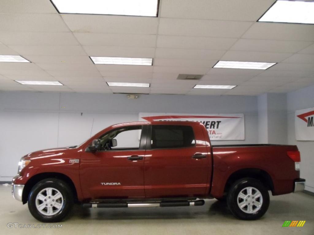 2010 Tundra CrewMax - Salsa Red Pearl / Sand Beige photo #3