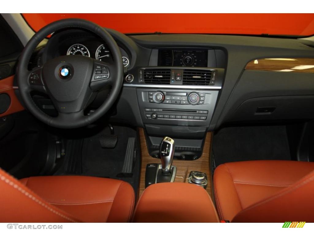 2011 BMW X3 xDrive 28i Chestnut Nevada Leather Dashboard Photo #44037956