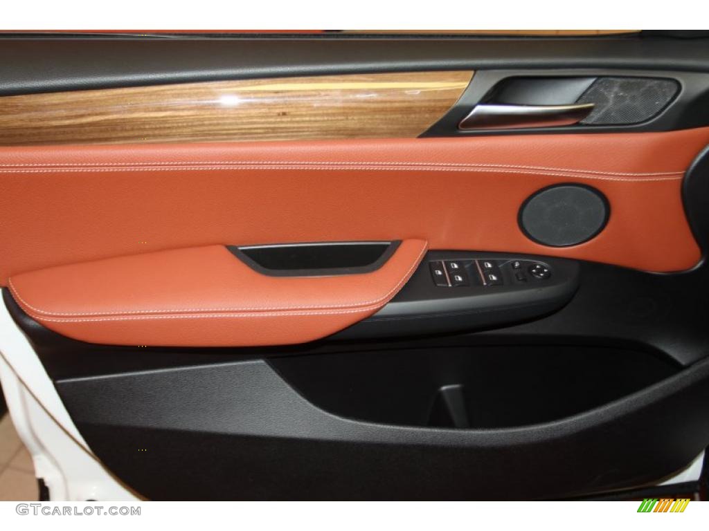 2011 BMW X3 xDrive 28i Chestnut Nevada Leather Door Panel Photo #44037992