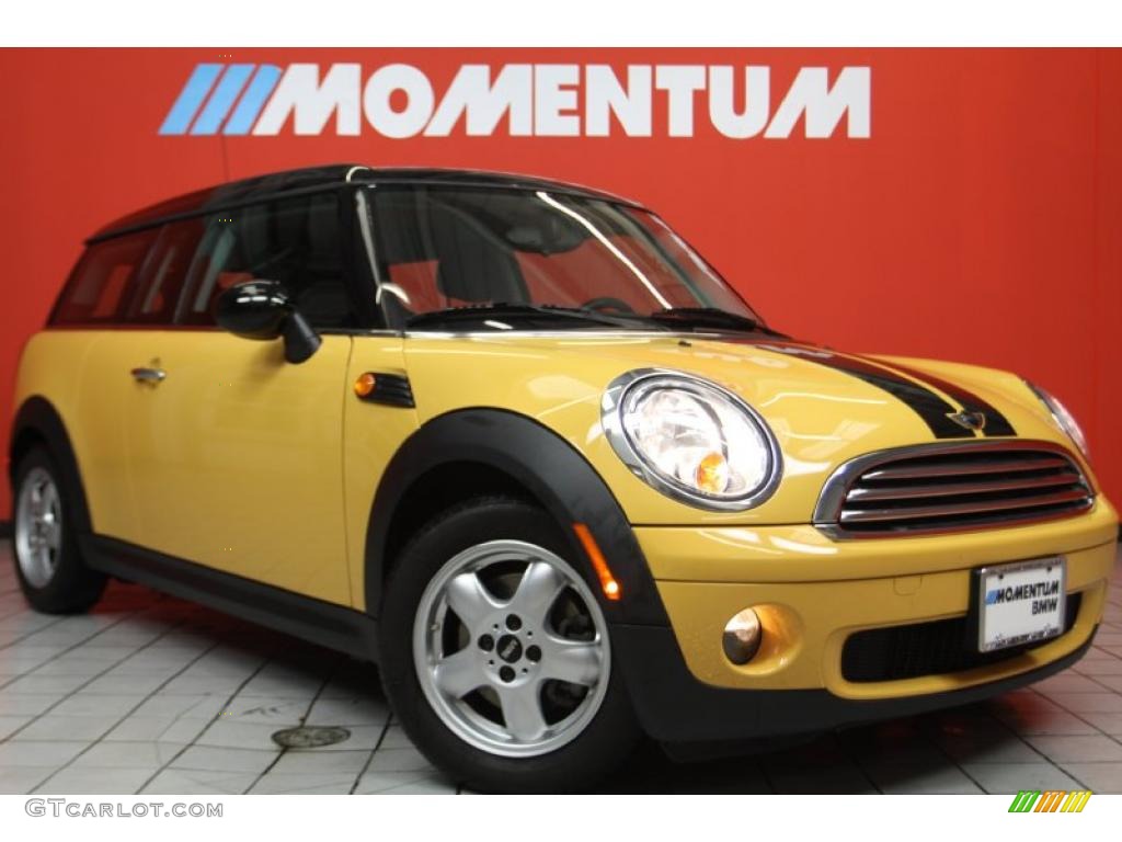 2009 Cooper Clubman - Mellow Yellow / Checkered Carbon Black/Black photo #1