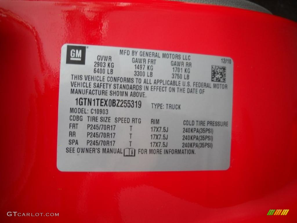 2011 Sierra 1500 Regular Cab - Fire Red / Dark Titanium photo #13