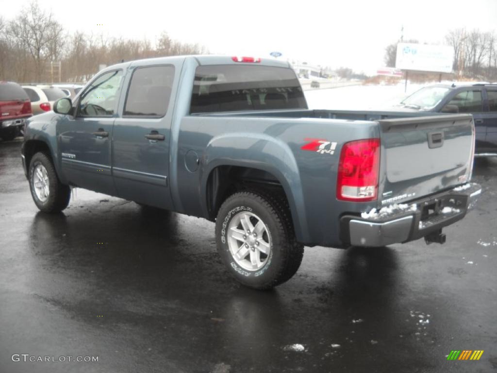 2011 Sierra 1500 SLE Crew Cab 4x4 - Storm Gray Metallic / Ebony photo #5