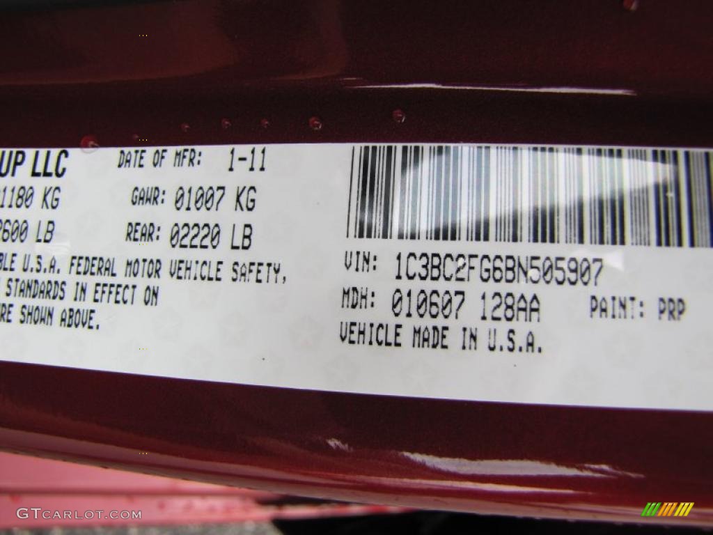 2011 200 Color Code PRP for Deep Cherry Red Crystal Pearl Photo #44054155
