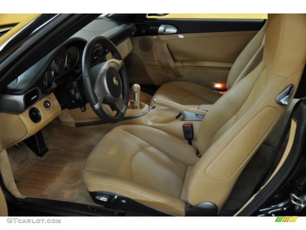 Black/Sand Beige Interior 2010 Porsche 911 Carrera Cabriolet Photo #44054520
